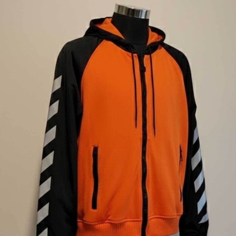 Moncler Off White Rare Orange Hoodie Jacket xxxl - Picture 2 of 16